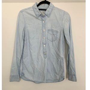 J.CREW denim 3/4 button down shirt